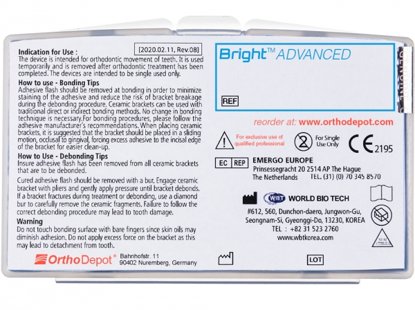 Bright™ ADVANCED, Set Arcada Sup./Inf. 5 - 5, Roth .022"