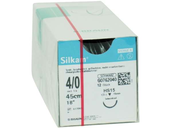 Silkam negru HS15 4/0 45cm Dtz
