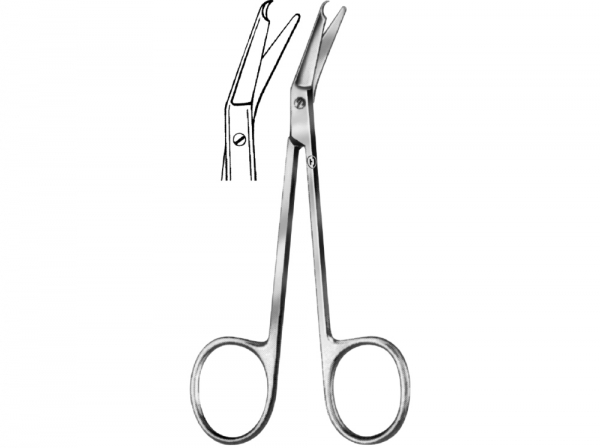 Suture and ligature scissors, curved, 115 mm (Hammacher)